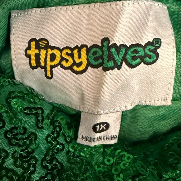 Tipsy Elves Emerald Green Sequin Pants (Plus Size💚) - Picture 3 of 4